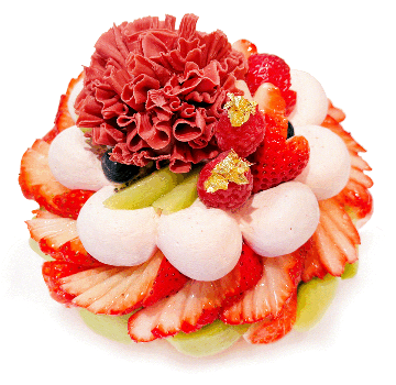 母の日限定　いちごとラズベリークリームの 花束のケーキ