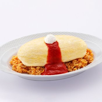 【スフレ卵のオムライス 1,250円 】ふわとろ食感のスフレオムレツをのせたオリジナルオムライス