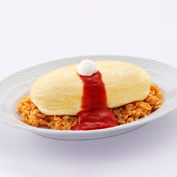 【スフレ卵のオムライス 1,250円 】ふわとろ食感のスフレオムレツをのせたオリジナルオムライス