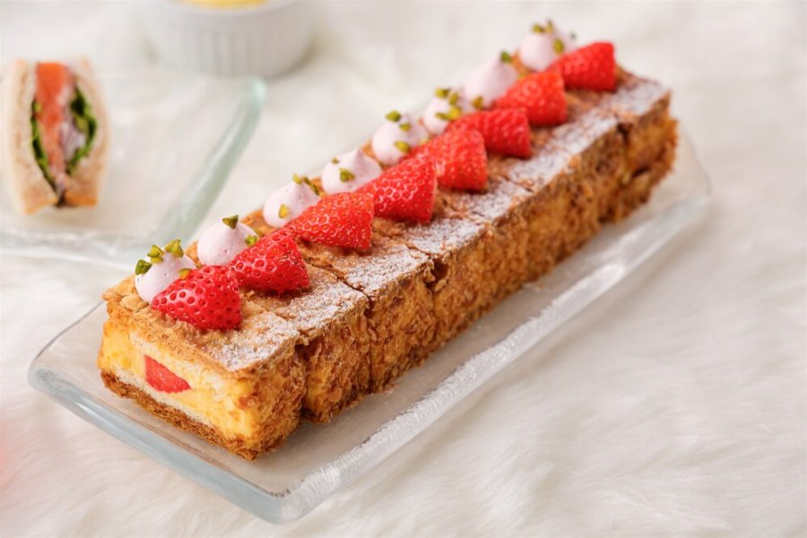 第一弾（2/28まで）で楽しめる「あまおうナポレオンパイ」